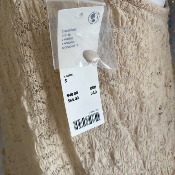 Kimchi Blue Rossie Lace Babydoll Tank Top Cream Ecru lace Sz Small adjustable - Picture 8 of 10